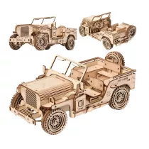 Puzzle Drewniane 3D - Pojazd Wojskowy Jeep Nice-idea.pl