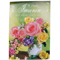 Karnet A5 Imieniny z�ocone mix