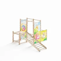 Ma�y plac zabaw Montessori z drabink� drewnian� Kids Jungle