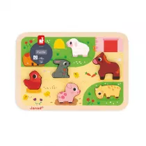 Puzzle drewniane 3D 7 el. Na farmie Janod