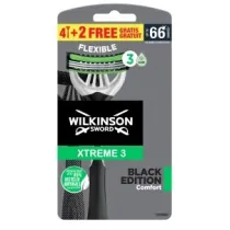 Wilkinson Maszynka do golenia jednoczciowa M Xtreme3 Comfort Black (4+2) 6 szt.