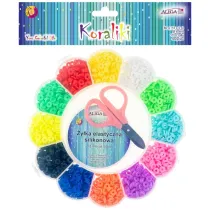 Koraliki gumowe 6mm, �y�ka 10m, no�yczki MIX Aliga