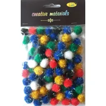 Galeria Hobby Pompony glitter 15mm 100 szt.