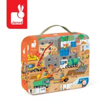 Puzzle w walizce Plac budowy 36 elementw 4+ Janod