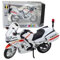 Motocykl metalowy ze wiatem i dwikiem 1:12 Leantoys