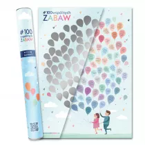Plakat ze zdrapk dla dzieci 100 wsplnych zabaw
