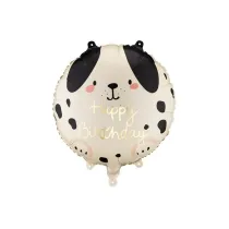 PartyDeco Balon foliowy pastylka Happy Birthday 35x35cm