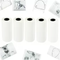 Rolki papier wkad samoprzylepny termiczny do mini drukarki 5,7cmx4,5m 5 sztuk