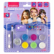 Farby do malowania twarzy 6 kolorw plus brokat Fairy STARPAK 528373