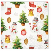 Paw Serwetki 33x33cm Snowmen Pattern