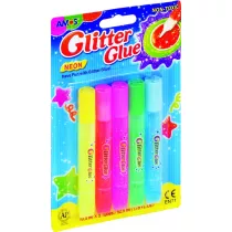 Amos Klej Glitter Glue Neonowy 5 szt.