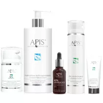 Apis Zestaw Zabieg Eksfoliacji Peeling Kwas Migdaowy 40% 30 ml + 50 ml + 200 ml + 200 ml + 500 ml