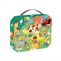 Puzzle w walizce Dzie na farmie 3+ Janod