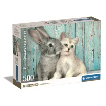 Puzzle 500 el. Compact Cat & Bunny Clementoni
