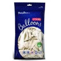 PartyDeco Balony Strong Pastel Pure bia�y 30cm