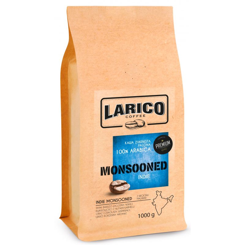 Larico Coffee Kawa ziarnista wypalana metodą tradycyjną Monsooned 1 kg