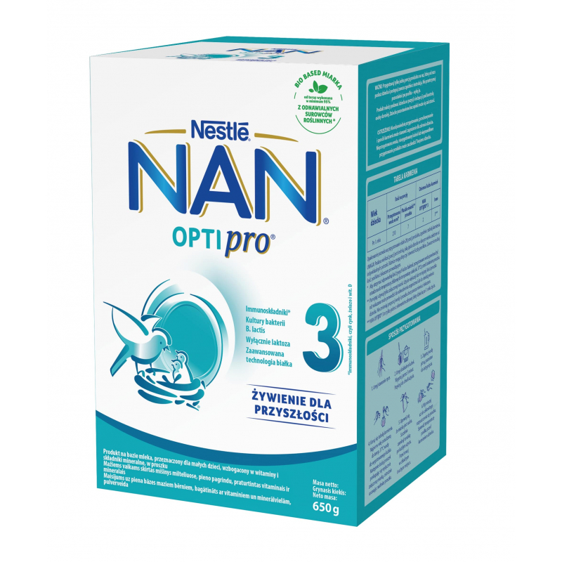 Nestle Nan Optipro 3 Mleko modyfikowane junior dla dzieci po 1. roku 650 g