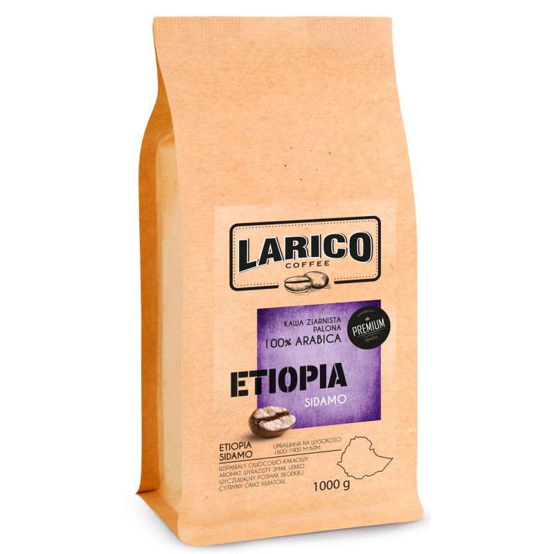 Larico Coffee Kawa ziarnista wypalana metodą tradycyjną Etiopia Sidamo 1 kg