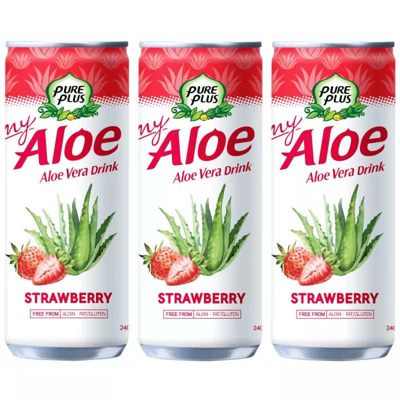 Pure Plus Napj z aloesem Aloe Vera Drink Truskawka zestaw 3 x 240 ml -  sklep Bee.pl
