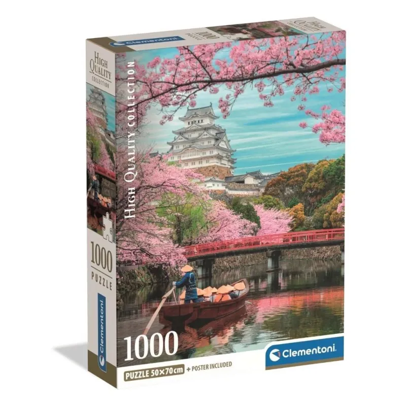 Clementoni Puzzle 1000 Pièces – Château De Himeji Au Printemps – Boîte Compacte – Made In Italy – 70x50 Cm